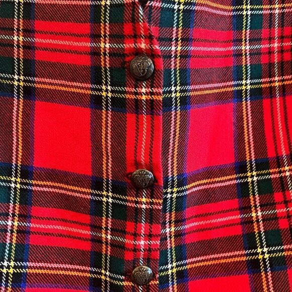 Vintage wool tartan button up vest - Picture 4 of 7